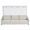 Full/Queen Size Murphy Bed with Folding Sofa, LED Foldable Bed Space Saving Hidden Wall Bed with Built-in Storage Shelves, Beige - ModernLuxe - 4 of 4