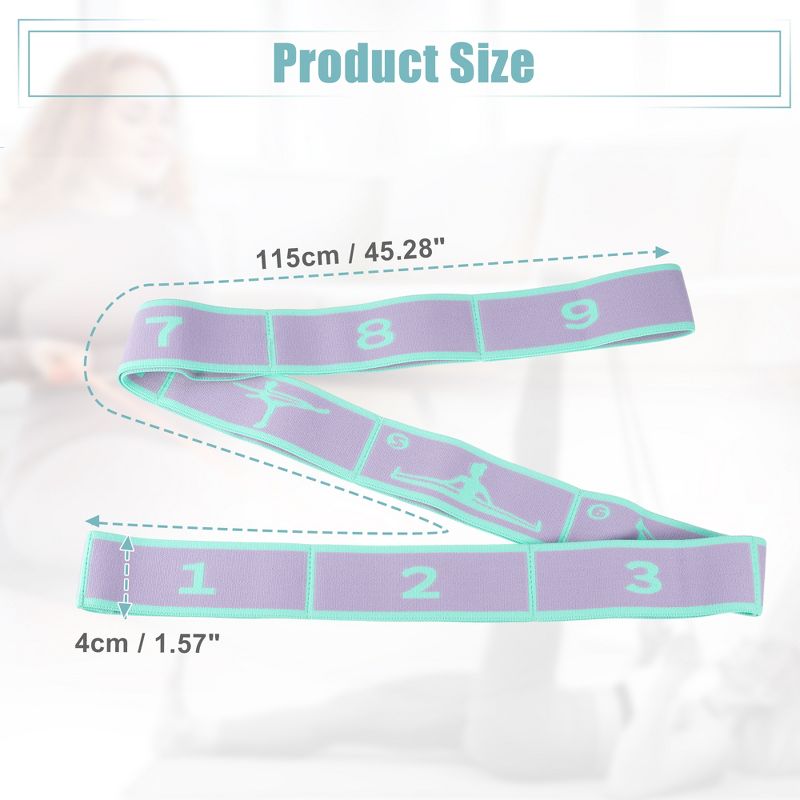 Unique Bargains Highly Elastic 9-Loops Yoga Stretching Band Exercise 1 Pc, 4 of 7