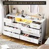 coucheta Wood Dressers for Bedroom with 8 Drawers,Wooden Dresser  with LED Lights Power Outlet,Closet Store Organizer for Living Room - 3 of 4