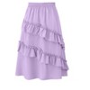 Girls Ruffled Skirts Summer Highwaist Maxi Skirts for Girls A-line Adjustable Drawstring Skirts with Irregular Hem - 3 of 4
