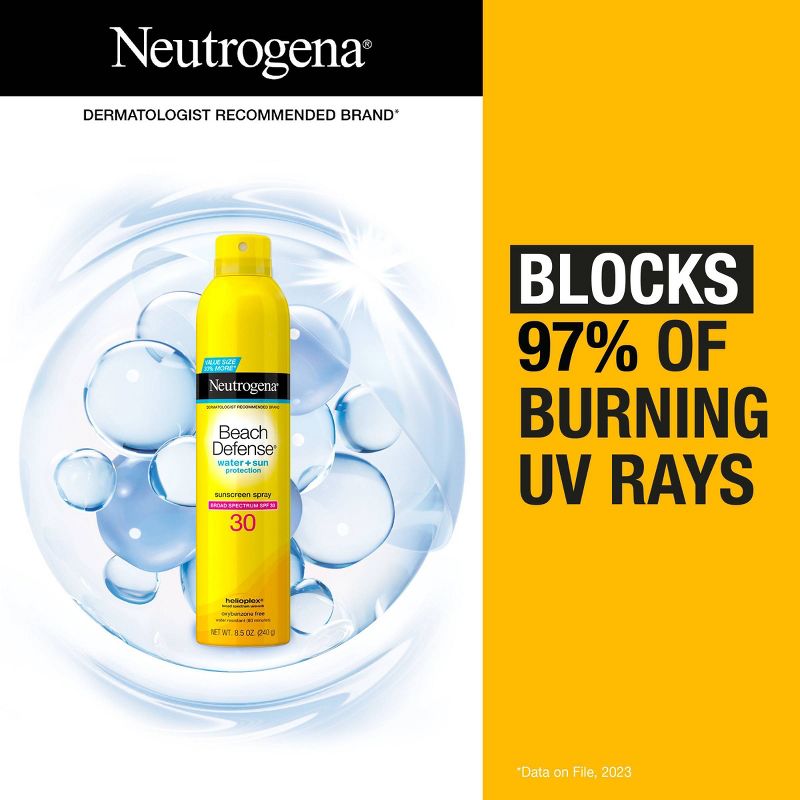 Neutrogena Beach Defense Sunscreen Spray - SPF 30 - 8.5oz, 4 of 14