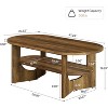 Tribesigns 47.2" Oval Coffee Table, Farmhouse Coffee Table with 2-Tier Open Storage Shelf for Living Room, Easy Assembly - 3 of 4