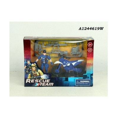 Northlight Blue and White Police Rescue Team Playset Children's Toy