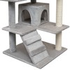 vidaXL Cat Tree Grey Wooden frame, sisal rope, plush fabric Medium - 4 of 4
