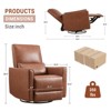 Swivel Rocking Recliner Chair, Manual Leather Recliner Glider, Comfortable Rocker, for Living Room, Bedroom, Brown - 4 of 4