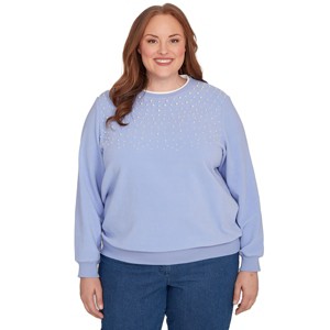 Alfred Dunner Women's Embellished Neckline Anti-Pill Sweater - 1 of 4