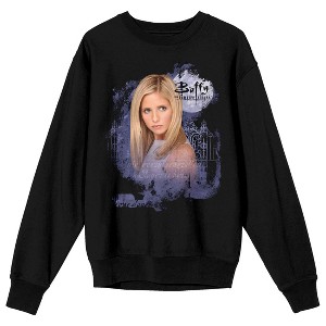 Buffy The Vampire Slayer Buffy Anne Summers Poster Art Crew Neck Long Sleeve Black Adult Sweatshirt - 1 of 3