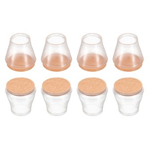 Unique Bargains TPR & Felt Non-Slip Durable Chair Leg Floor Protectors 8 Pcs - 1 of 4