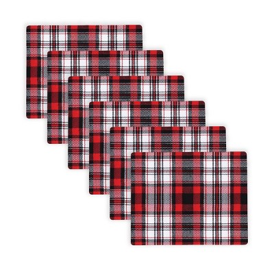 C&F Home Fireside Plaid Hardboard Placemat Set of 6