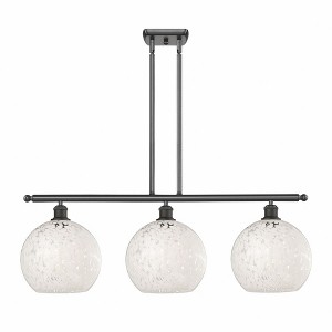 White Mouchette - 3 Light Stem Hung Island In Modern Style-12.25 Inches Tall and 36.5 Inches Wide - 1 of 1