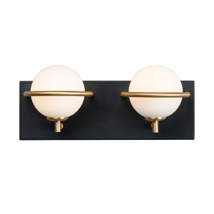 Maxim Lighting Revolve 2 - Light Vanity in  Black/Gold - 1 of 4