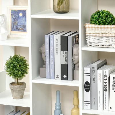 White Modern Tree-Shaped Freestanding Bookcase with 13 Shelves