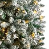 7ft. Slim Flocked Fir Artificial Christmas Tree with 300 Warm White LED Lights & 995 Branches – Sleek Winter Holiday X-Mas Glow - 4 of 4