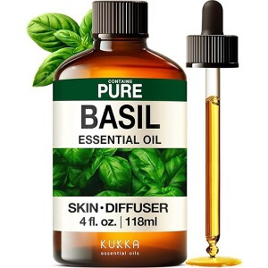 KUKKA Basil Essential Oils - 4 Fl Oz - for Hair, Skin, Diffuser, Aromatherapy & DIY Soap Making Scent - 1 of 1