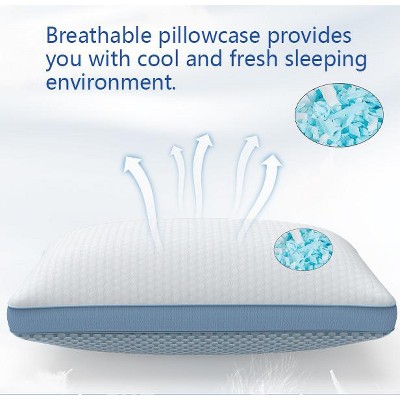 Dyonery Adjustable Pillow, Queen Size Plus Shaped Memory Foam Pillows with Cooling Gel, Stomach or Side Sleeper, Neck Support for Sleeping, 28" x 18"