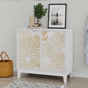 31.5" Wide Buffet Cabinet with Adjustable Shelves, Decorative Sideboard with Carved Doors, Accent Storage Cabinet for Entryway -The Pop Home - 1 of 4