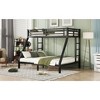 Okak Twin Over Queen Metal Loft Bunk Bed Heavy Duty Bedframe with Ladder & Slats Support for Adults Teens Noise Reduced No Box Spring Needed, Black - 3 of 4
