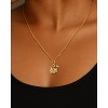 Molenia Birth Flower Necklace for Women 925 Sterling Silver 14K Gold Plated Birthstone, Cute Birth Month Floral Pendant Dainty Birthday Jewelry - 2 of 4