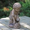 Northlight 12.25" Solar Powered LED Lighted Boy with Turtle Outdoor Garden Statue - 2 of 3