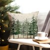 Christmas Pillow Covers 18x18 Inch Set of 2 Christmas Tree Decorative Throw Pillow Cases Natural Forest Green - 3 of 4