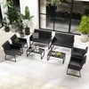 Costway 8 PCS Patio Wicker Furniture Set Outdoor Conversation with Quick-Drying Foam All Weather - 2 of 4