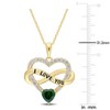 EVERLY JEWELRY | Yellow Plated Sterling Silver 2 1/2 CT TGW Green and White Cubic Zirconia Infinity Heart Pendant with Chain, 18 inc - 2 of 4