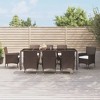 vidaXL Patio Dining Set with Cushions Outdoor Furniture Brown Poly Rattan - 98.4" Table Length 8 Piece - 2 of 4