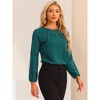 INSPIRE CHIC Women's Work Long Sleeve Keyhole Neck Elegant Chiffon Blouse - 2 of 4