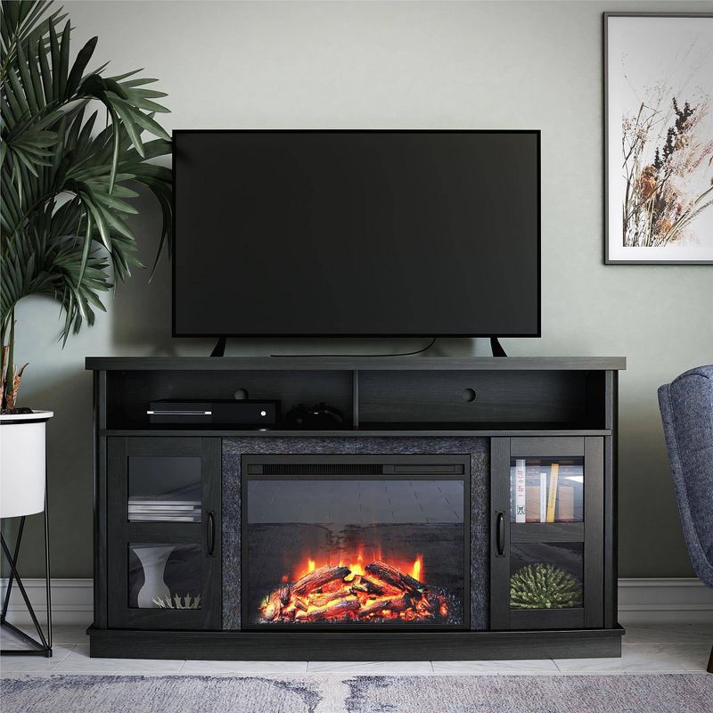 Knox Bay Fireplace Console with Glass Doors TV for TVs up to 60" - Room & Joy, 2 of 9
