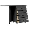 Rolling Cabinet MOSS Grey Solid pine wood, engineered wood, plasticvidaXL - 4 of 4