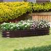LuxenHome 5.5-Ft Oval Brown Metal Raised Garden Bed Planter - 4 of 4