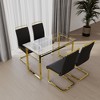 5-Piece Dining Set with Glass Table and Upholstered Chairs - 3 of 4