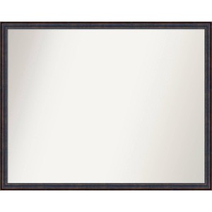 30" x 24" Non-Beveled Dark Bronze Scoop Wood Wall Mirror - Amanti Art - 1 of 4