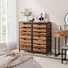 GlasFlength File Cabinets 7 Drawer File Cabinet Rolling Filing Cabinet Mobile File Cabinet for Home Office, Brown, 15.75"*13.78"*40.16" - 3 of 4
