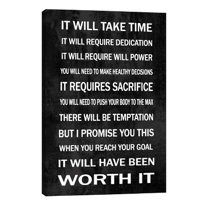 26" x 18" x 0.75" Worth It on Black by Jamie Macdowell Unframed Wall Canvas - iCanvas