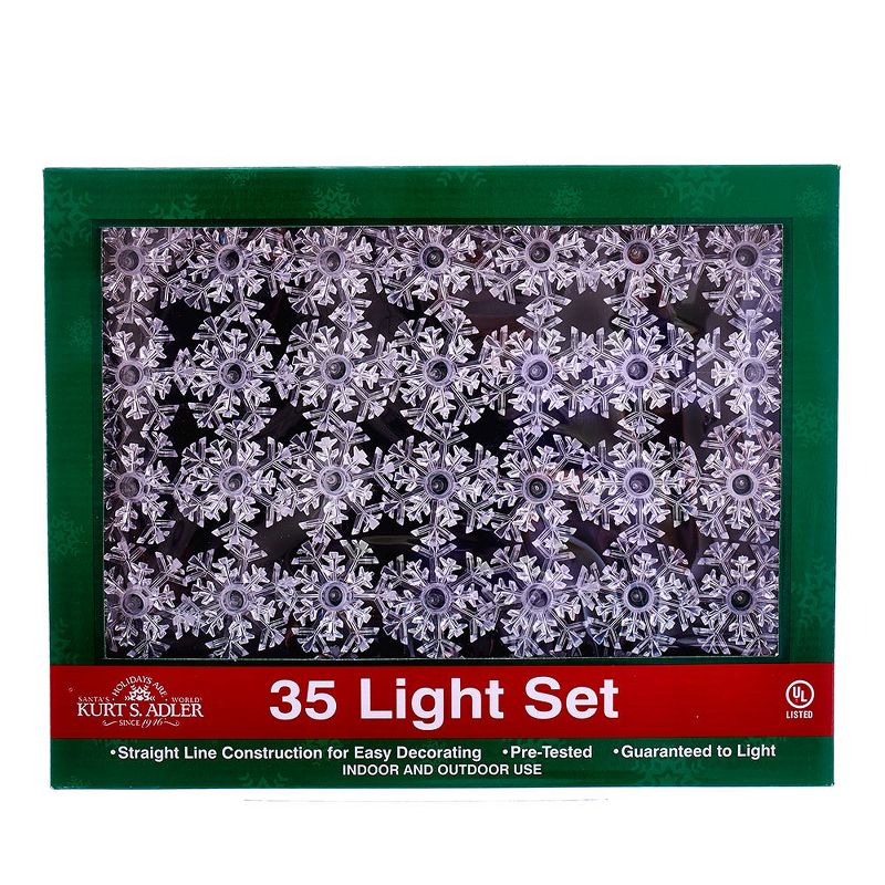 Kurt Adler Indoor/Outdoor UL 35-Light Double Layer Snowflake Reflector Set, 5 of 8