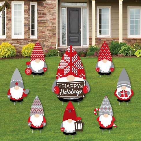 Big Dot Of Happiness Christmas Gnomes - Yard Sign And Outdoor Lawn ...