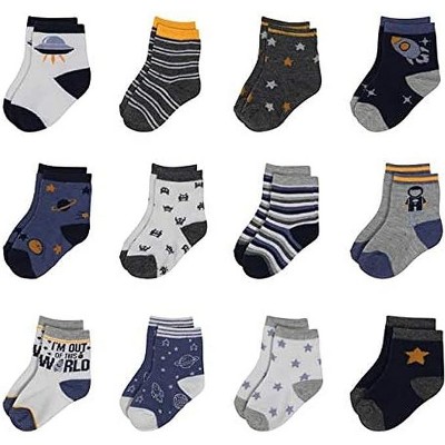 Rising Star Infant Girls Baby Socks, Non Slip Grip Ankle Socks For