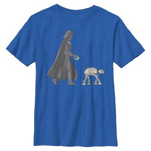 Boys Star Wars Darth Vader AT-AT Walking the Dog T Shirt - 1 of 4