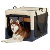 VisioGear Dog Crates with Adjustable Cover, Dog Travel Crate with 3 Door, White & Blue, 35.63"*23.23"*23.23" - 2 of 4