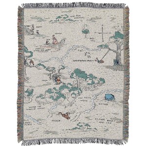 Winnie The Pooh Woven Tapestry Throw Blanket, 48" x 60", Hundred Acre Woods - 1 of 1