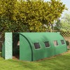 Outsunny Walk-in Tunnel Greenhouse with Hinged Doors, Mesh Windows, Upgraded Gardening Plant Warm House Tent - 2 of 4