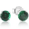 Pompeii3 1Ct TW Emerald Studs in 10k White or Yellow Gold - 2 of 3