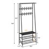 31.5''Coat Rack, 3-in-1 Hall Tree with Shoe Bench - 2 of 4