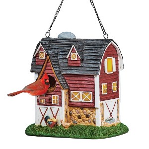 Collections Etc Hand-painted Red Country Farm Barn Birdhouse 7.75 X 7 X 8 - 1 of 2