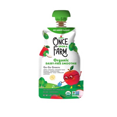 Once Upon A Farm Go-Go Greens Organic Dairy-Free Kids' Smoothie - 4oz Pouch