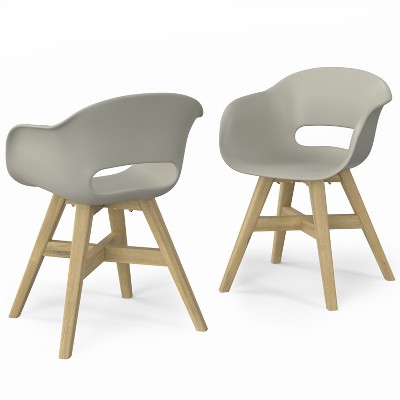 NicBex Set of 2 Outdoor Dining Chair,Modern Patio Dining Chairs with Wood Frame,23.6 inch Chairs Suitable for Patio,Garden,Gray