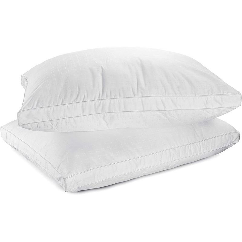 Maxi 100% Cotton Down Alternative Vacuum Packed Pillows – White (2 Pack), 1 of 8