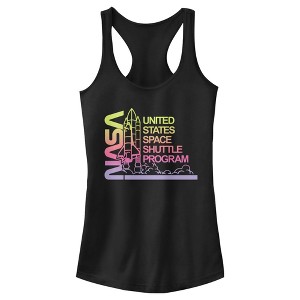 Juniors Womens NASA Ombre Sunset Shuttle Program Racerback Tank Top - 1 of 4