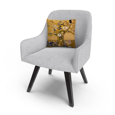 Gustav Klimt Tree of Life 16" Square Microfiber Throw Pillow